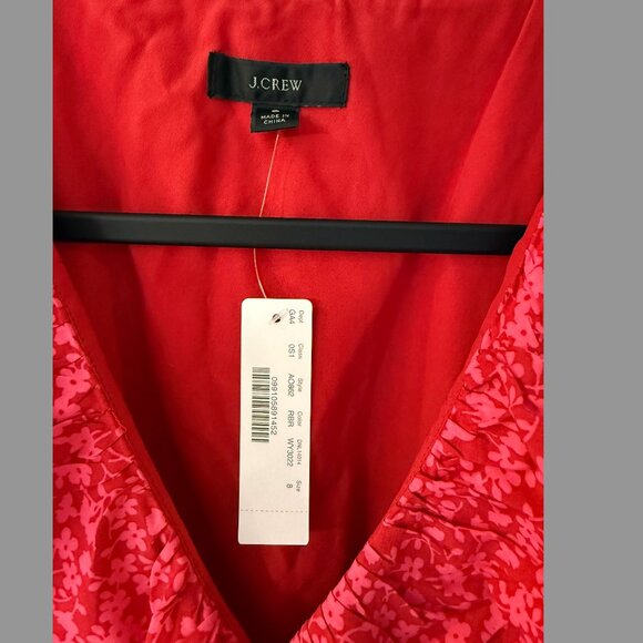 NWT J. Crew V-Neck Ruffle Dress (size 8, runs bigger) - Picture 4 of 5